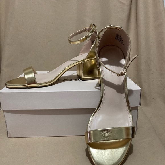 New Noura Heeled Sandal Gold Size 8.5 - Picture 1 of 10